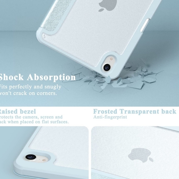 NWT! Soke Ipad 8.9" Frosted Translucent 2021 Sky Blue Case NEW - Picture 5 of 8